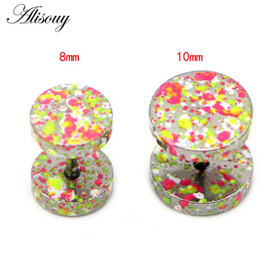 Alisouy 2 komada, nove naušnice, modni nakit, ženski piercing s šipkom za uši, punk muške naušnice, piercing s nitnama u 10 boja