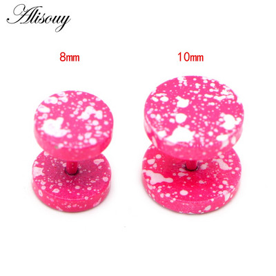 Alisouy 2 komada, nove naušnice, modni nakit, ženski piercing s šipkom za uši, punk muške naušnice, piercing s nitnama u 10 boja