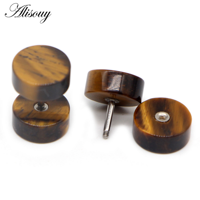 Alisouy 2 komada, nove naušnice, modni nakit, ženski piercing s šipkom za uši, punk muške naušnice, piercing s nitnama u 10 boja