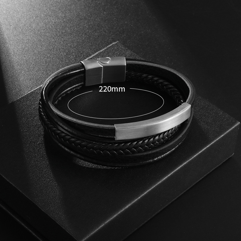 Új férfi bőr kézi szövésű karkötő mágnescsat többrétegű bőr karkötő luxus stílusú, szép ajándék