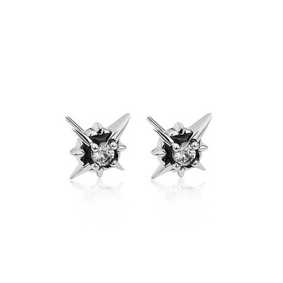 1pairs Trend Black Zircon Star Stud Auskarai Vyrams Moterų Juoda Poros Asmenybės Hip-hop Auskarai Vakarėlis Aksesuarai Papuošalai