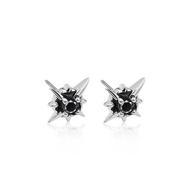 1pairs Trend Black Zircon Star Stud Auskarai Vyrams Moterų Juoda Poros Asmenybės Hip-hop Auskarai Vakarėlis Aksesuarai Papuošalai