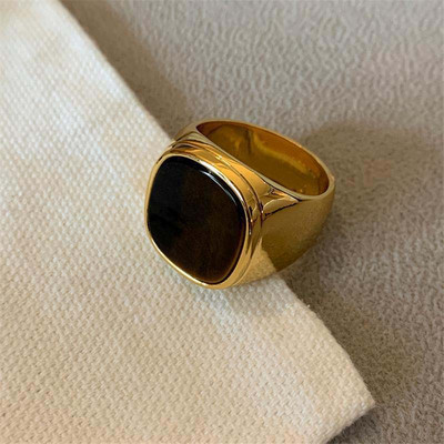 Vintage Καφέ Ζιργκόν Ανοιχτά Δαχτυλίδια για Γυναικεία Μόδα Κοριτσιών Απομίμηση Φυσικής Πέτρας Γεωμετρικό Ρυθμιζόμενο Δαχτυλίδι Δαχτυλίδι Κοσμήματα Δώρο