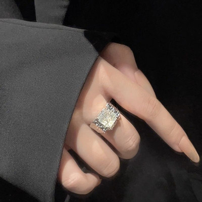 Vintage Καφέ Ζιργκόν Ανοιχτά Δαχτυλίδια για Γυναικεία Μόδα Κοριτσιών Απομίμηση Φυσικής Πέτρας Γεωμετρικό Ρυθμιζόμενο Δαχτυλίδι Δαχτυλίδι Κοσμήματα Δώρο