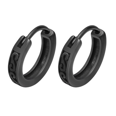 Meeste rõngastega kõrvarõngad, uued gooti mustad Infinity S tekstuuriga huggies, väikesed minimalistlikud roostevabast terasest kõrvarõngad, kingitused talle ehted