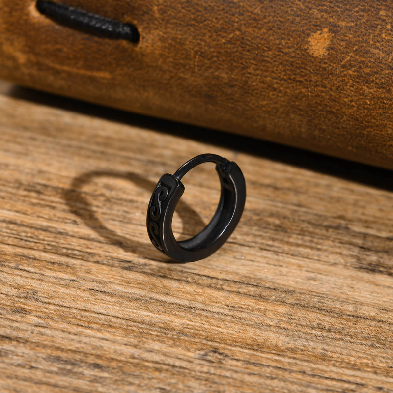 Meeste rõngastega kõrvarõngad, uued gooti mustad Infinity S tekstuuriga huggies, väikesed minimalistlikud roostevabast terasest kõrvarõngad, kingitused talle ehted