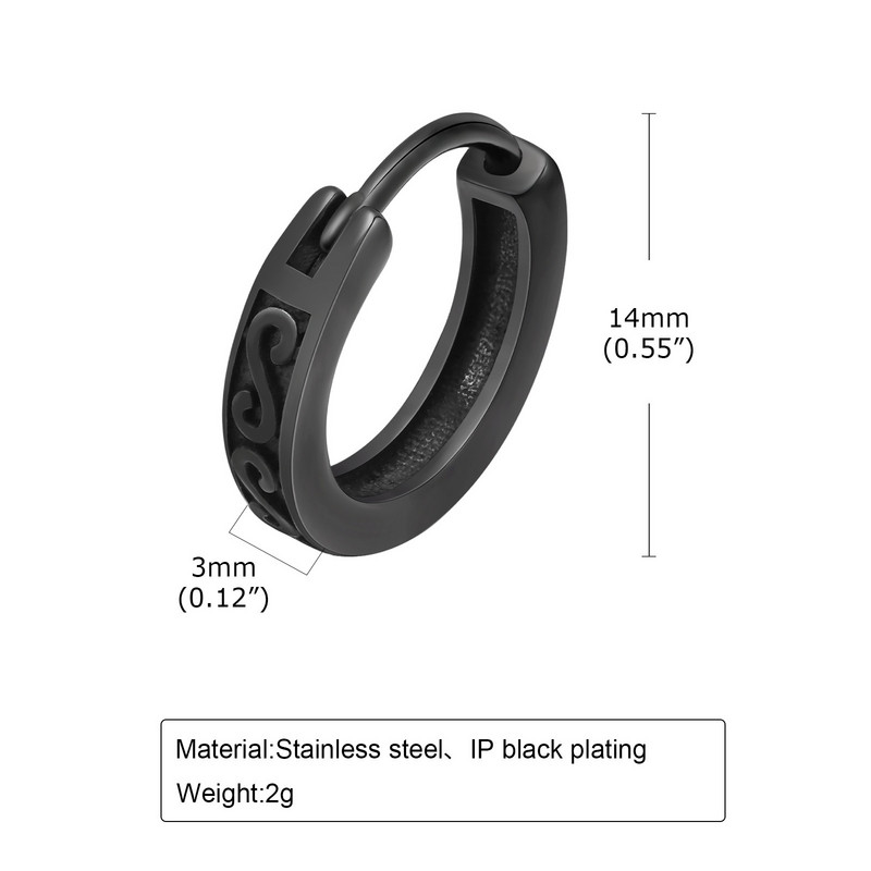 Meeste rõngastega kõrvarõngad, uued gooti mustad Infinity S tekstuuriga huggies, väikesed minimalistlikud roostevabast terasest kõrvarõngad, kingitused talle ehted