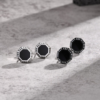 Ανδρικά τριγωνικά σκουλαρίκια Vnox Octagon, Ανοξείδωτα σκουλαρίκια Viking Rune Almut Stud, Γεωμετρικά κοσμήματα αυτιών