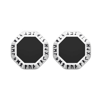 Ανδρικά τριγωνικά σκουλαρίκια Vnox Octagon, Ανοξείδωτα σκουλαρίκια Viking Rune Almut Stud, Γεωμετρικά κοσμήματα αυτιών