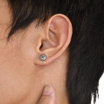 Vnox Кръстосани обеци за мъже, жени, момчета, антиалергични кръгли кръгли уши от неръждаема стомана, подаръци, бижута