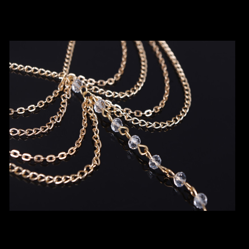 Uus mood Boho stiilis kristallist mitmekihiline jalakett naistele Summer Beach Barefoot jalakett ehete aksessuaarid