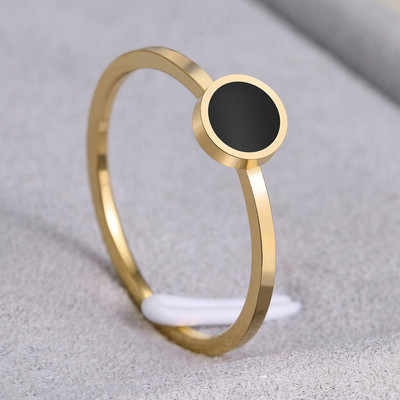 Roostevabast terasest sõrmused mood trendikas OL-stiilis aastapäeva must ümmargune kivisõrmus naistele ehted peo pulma tüdrukute kingitused