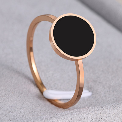 Roostevabast terasest sõrmused mood trendikas OL-stiilis aastapäeva must ümmargune kivisõrmus naistele ehted peo pulma tüdrukute kingitused