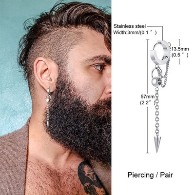 Roostevabast terasest rist topeltketiga Huggie Hoops kõrvarõngapaar meestele Naiste kõrvarõngad