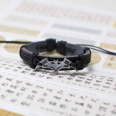 Vintage pruun must nahast nahkhiire käevõru naistele meestele käsitsi valmistatud köis kett nahkhiired võlu käevõrud ehted punk käepael