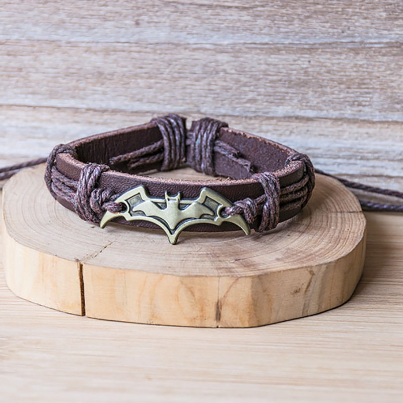 Vintage pruun must nahast nahkhiire käevõru naistele meestele käsitsi valmistatud köis kett nahkhiired võlu käevõrud ehted punk käepael