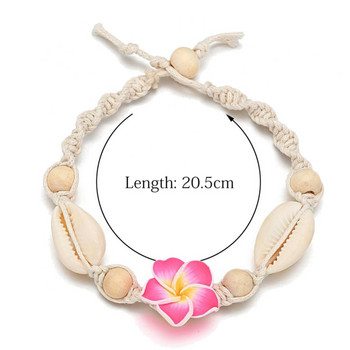 2023 Γυναικείες αστραγάλες Πήλινο κοχύλι Frangipani Anklets Bohemian Flower Sea Shell Beads Πόδι αλυσίδα Γυναικείο ξυπόλυτο βραχιόλι στον αστράγαλο
