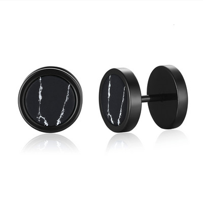 VĪRIEŠIEM SKŪVĒJAMĀS KŪRAS RETRO TIGEREYE AKMEŅA AUSKAS NERŪSĒJĀ TĒRAUDA SPĪĶA STIEGAS AUSKARU KIEDAS (PĀRIS) 10 MM