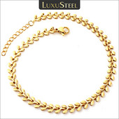 LUXUSTEEL divatos rozsdamentes acél bokaláncok női lányoknak Boho arany színű levél nyíl boka karkötő Ocean Beach láb ékszerek