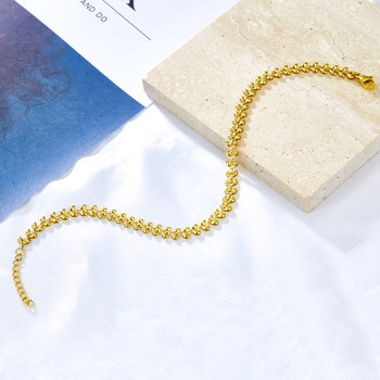 Βραχιόλι LUXUSTEEL Fashion από ανοξείδωτο ατσάλι για γυναίκες κορίτσια Boho Χρυσό Χρώμα Φύλλο Βέλος Βραχιόλι στον αστράγαλο Ocean Beach Foot Jewelry