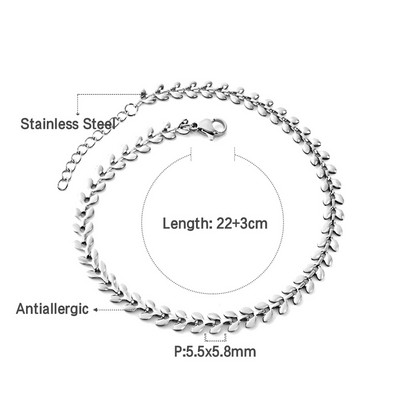 LUXUSTEEL divatos rozsdamentes acél bokaláncok női lányoknak Boho arany színű levél nyíl boka karkötő Ocean Beach láb ékszerek