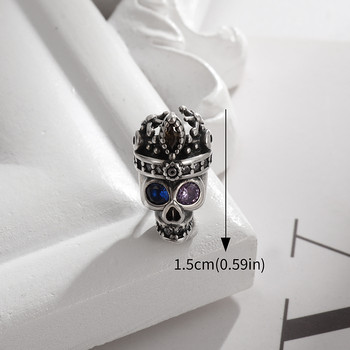 Vintage Gothic Skull Crown Zirconia Stud σκουλαρίκια για άντρες Γυναικείες Δώρα αποκριάτικου ροκ πάρτι για χορό