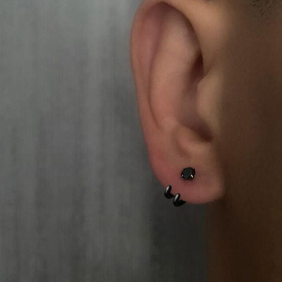 2023-as új egyszerű cirkon fülbevalók, egyedi trendek, hip-hop niche horog alakú fülbevalók nőknek, férfi parti ékszerek