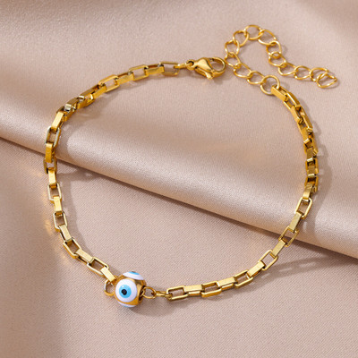 Γυναικεία ποδαράκια Καλοκαιρινά αξεσουάρ παραλίας Boho Πολύχρωμο ανοξείδωτο ατσάλι με αλυσίδα δύο στρώσεων Βραχιόλια ποδιών ποδιών Μόδα κοσμήματα