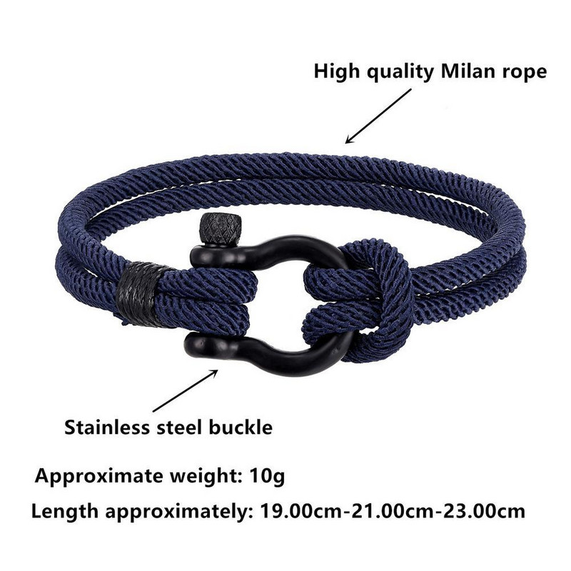 Uus Ocean Animal Shark Käevõru Meeste Mitmekihiline reguleeritav 4mm nailonnöörist kett Braslet Matkaehted Rannatarvikud Joias