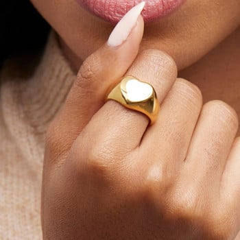 Романтичен пръстен от неръждаема стомана за жена Подарък за рожден ден във формата на сърце Сватбени пръстени Луксозни качествени бижута Дропшиппинг на едро