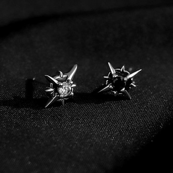 1 Ζευγάρι Cross Star Ασπρόμαυρα σκουλαρίκια από Zirconia Stud για γυναίκες/άντρες Νέα ποπ πανκ γοτθικά κοσμήματα για πάρτι