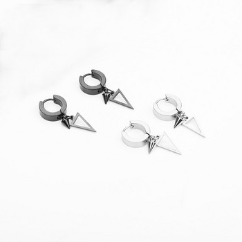 Δώρο 1 ζευγάρι Unisex Punk Drop σκουλαρίκια για γυναίκες Ανδρικά κοσμήματα αξεσουάρ από ανοξείδωτο ατσάλι γεωμετρικό τρίγωνο κωνικό σκουλαρίκι