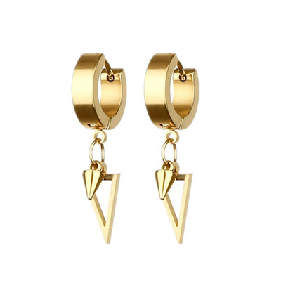 1 paar Unisex Punk Drop kõrvarõngaid naistele Meestele Ehted Aksessuaarid Roostevabast terasest geomeetriline kolmnurkne koonuskõrvarõngas Kingitus