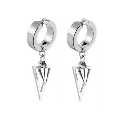 1 paar Unisex Punk Drop kõrvarõngaid naistele Meestele Ehted Aksessuaarid Roostevabast terasest geomeetriline kolmnurkne koonuskõrvarõngas Kingitus