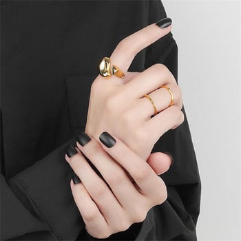 2023 New Trend Rings Δαχτυλίδια από ανοξείδωτο ατσάλι για γυναίκες Χρυσό χρώμα Κοίλο φαρδύ δαχτυλίδι Γυναικεία ανδρικά κοσμήματα για πάρτι