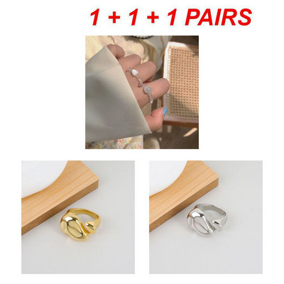 2023. aasta uued trendsõrmused roostevabast terasest sõrmused naistele kullavärvi õõnsad laiad sõrmused, meeste peo-sõrmeehted, aksessuaarid