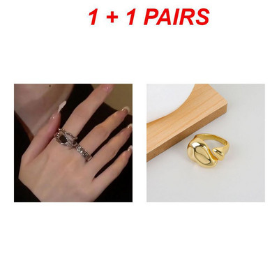 2023. aasta uued trendsõrmused roostevabast terasest sõrmused naistele kullavärvi õõnsad laiad sõrmused, meeste peo-sõrmeehted, aksessuaarid