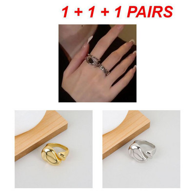 2023. aasta uued trendsõrmused roostevabast terasest sõrmused naistele kullavärvi õõnsad laiad sõrmused, meeste peo-sõrmeehted, aksessuaarid