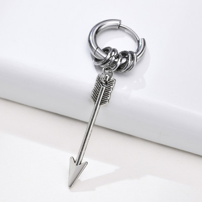 Vnox Anka Meeste kõrvarõngad, Punk-roostevabast terasest rippuvad kõrvaehted, Cubic Arrow Danlge, Rock Hiphop Boy Ear 1/2 Piece