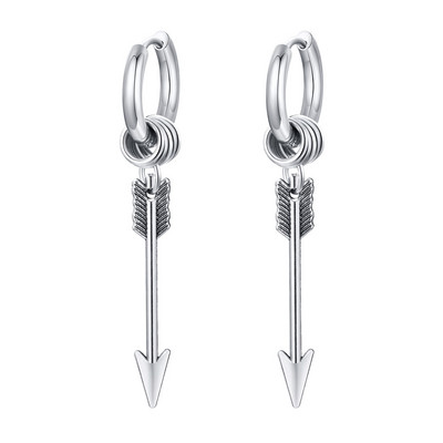 Vnox Anka Meeste kõrvarõngad, Punk-roostevabast terasest rippuvad kõrvaehted, Cubic Arrow Danlge, Rock Hiphop Boy Ear 1/2 Piece