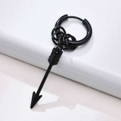 Vnox Anka Meeste kõrvarõngad, Punk-roostevabast terasest rippuvad kõrvaehted, Cubic Arrow Danlge, Rock Hiphop Boy Ear 1/2 Piece