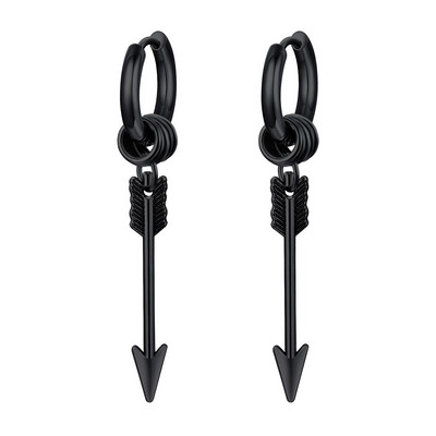 Vnox Anka Meeste kõrvarõngad, Punk-roostevabast terasest rippuvad kõrvaehted, Cubic Arrow Danlge, Rock Hiphop Boy Ear 1/2 Piece