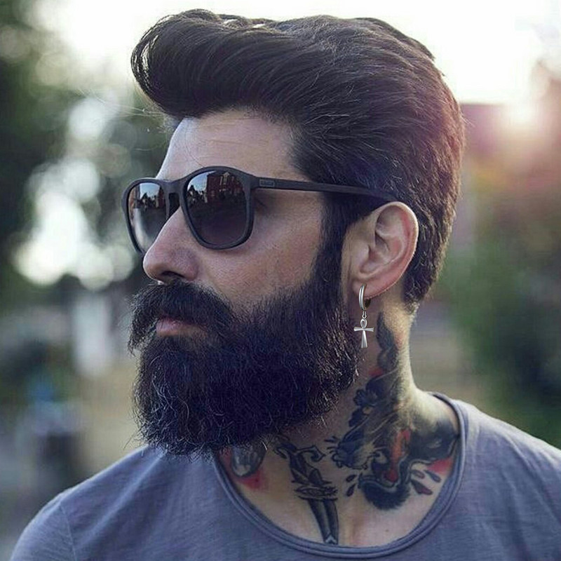 Vnox Anka Meeste kõrvarõngad, Punk-roostevabast terasest rippuvad kõrvaehted, Cubic Arrow Danlge, Rock Hiphop Boy Ear 1/2 Piece