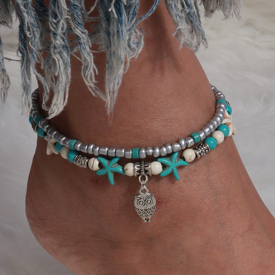 Aihua Hot Bohemia Simple Pearl Shell Anklet Chain για γυναίκες Κλασικό βραχιόλι αστραγάλου στο πόδι Μοντέρνα καλοκαιρινά κοσμήματα παραλίας δώρα