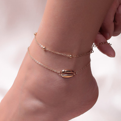 Aihua Hot Bohemia Simple Pearl Shell Anklet Chain για γυναίκες Κλασικό βραχιόλι αστραγάλου στο πόδι Μοντέρνα καλοκαιρινά κοσμήματα παραλίας δώρα
