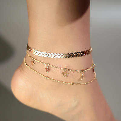 Aihua Hot Bohemia Simple Pearl Shell Anklet Chain για γυναίκες Κλασικό βραχιόλι αστραγάλου στο πόδι Μοντέρνα καλοκαιρινά κοσμήματα παραλίας δώρα