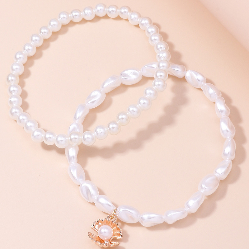 Aihua Hot Bohemia Simple Pearl Shell Anklet Chain για γυναίκες Κλασικό βραχιόλι αστραγάλου στο πόδι Μοντέρνα καλοκαιρινά κοσμήματα παραλίας δώρα