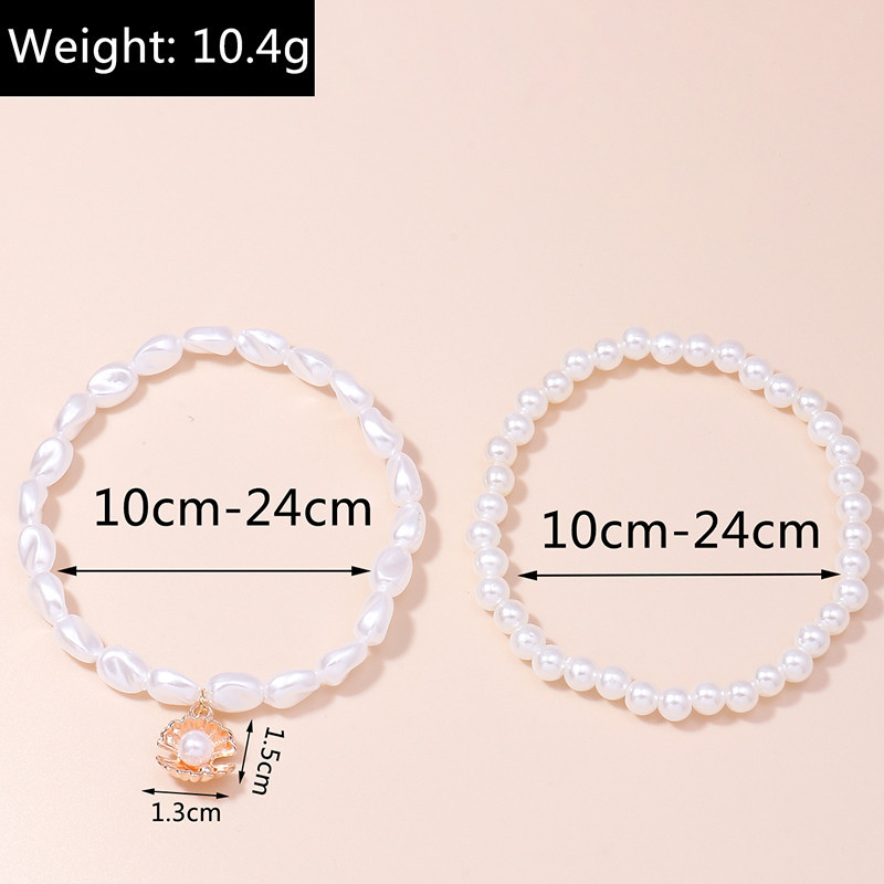 Aihua Hot Bohemia Simple Pearl Shell Anklet Chain για γυναίκες Κλασικό βραχιόλι αστραγάλου στο πόδι Μοντέρνα καλοκαιρινά κοσμήματα παραλίας δώρα