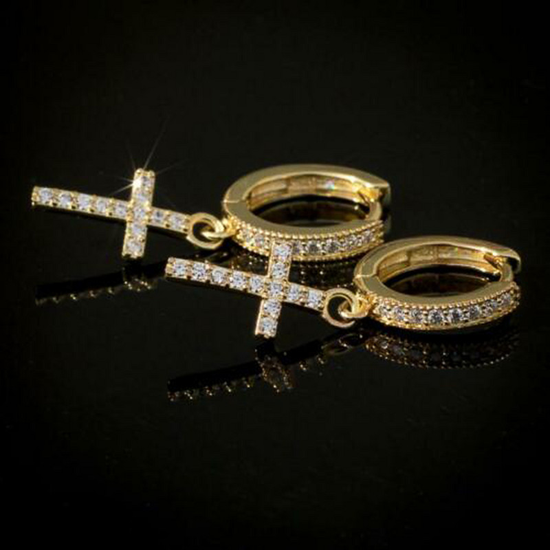 Huitani uus trendikas ristkõrvarõngas, mosaiik, tsirkoon, lihtsad ja elegantsed aksessuaarid, mitmekülgsed igapäevaseks kandmiseks mõeldud kõrvarõngad naistele