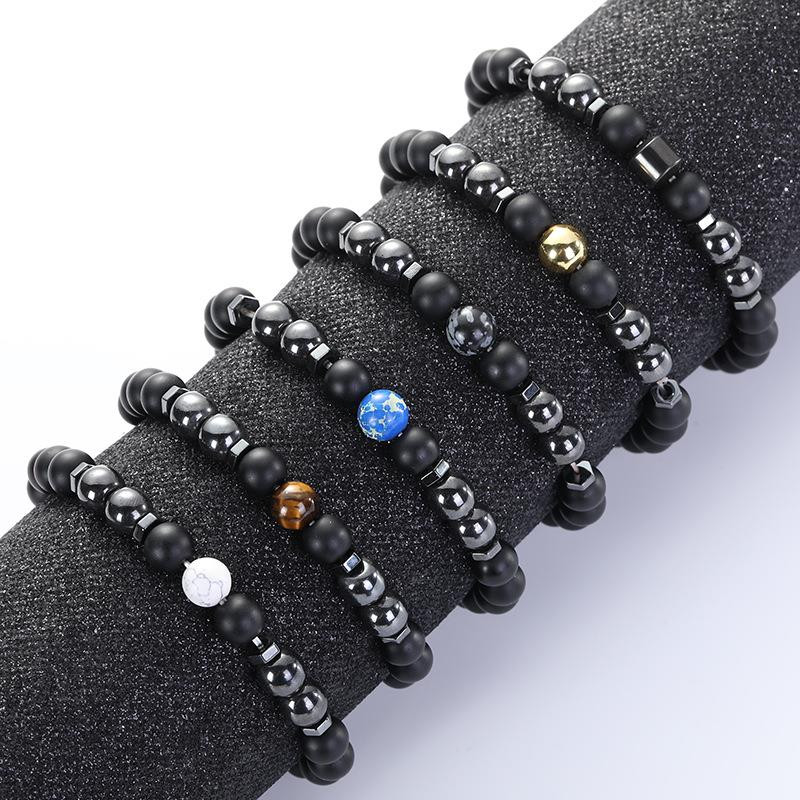 Modes retro magnētiskas ģeometriskas apaļas krelles rokassprādzes vīriešiem rotaslietas dāvanas piegādes vairumtirdzniecība